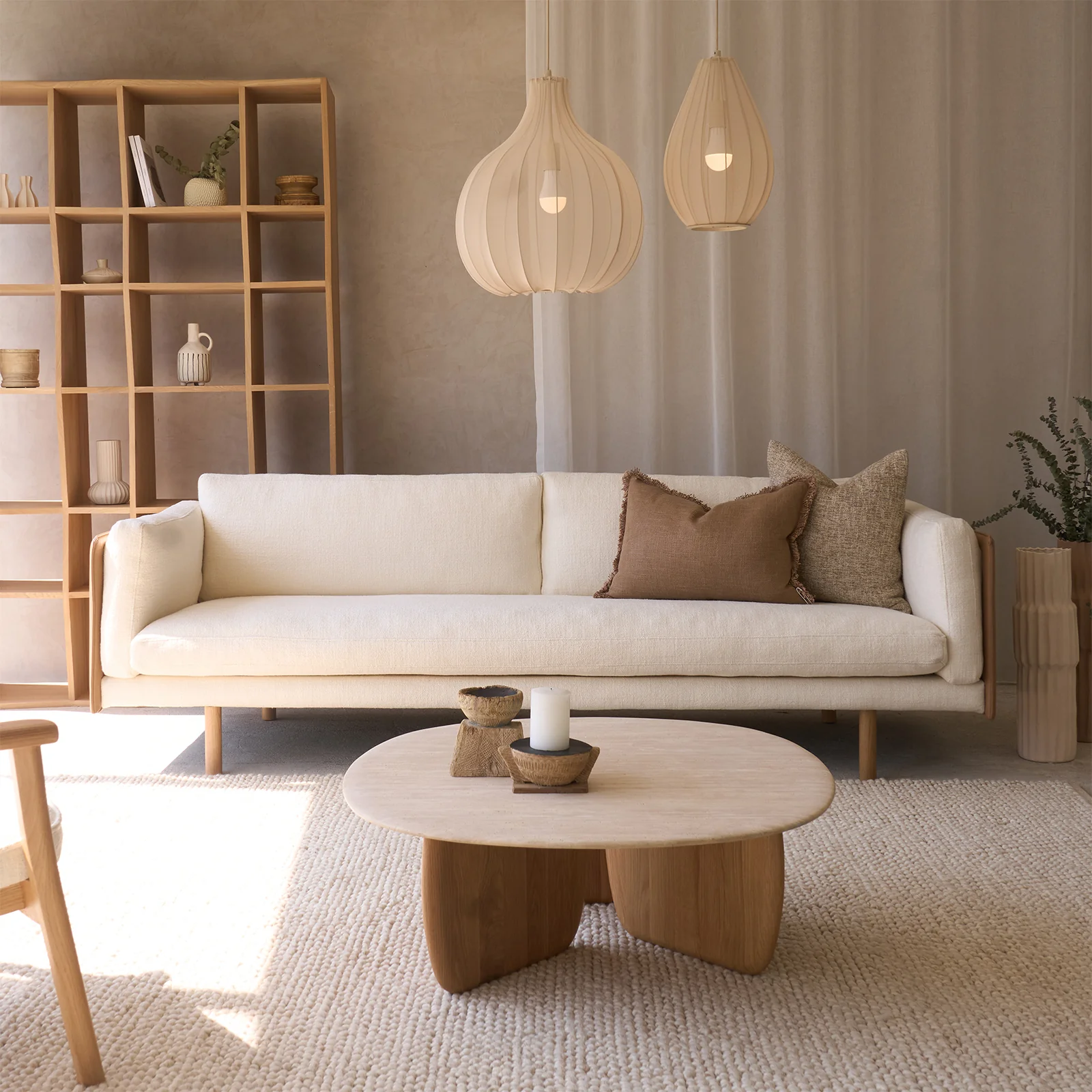 Carefully Designed Sonder Sofa Pecan Panna Cotta 241cm Outstanding