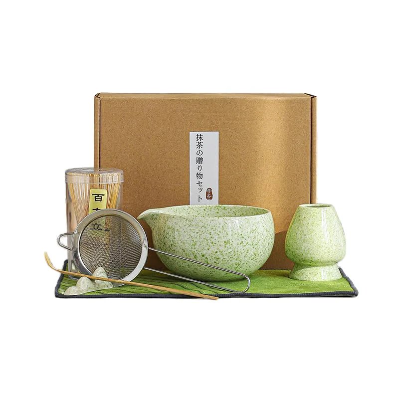 Minimalist Inmorven Matcha Whisk Set 7 Pcs Matcha Kit Includes Matcha Bowl Whisk Holder Bamboo Scoop Scoop Rest Sifter Tea Towell Sustainable