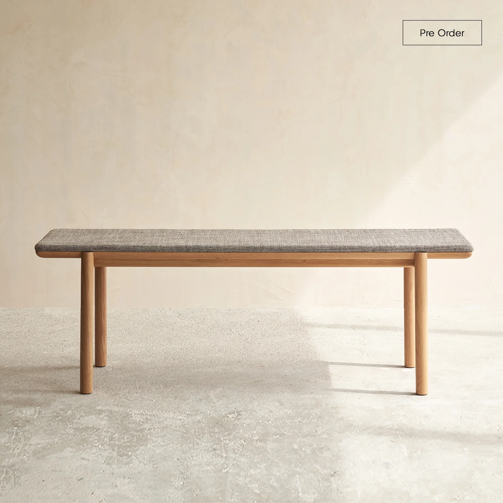 Effective Folk Bench Bespoke Fabric Leather Natural