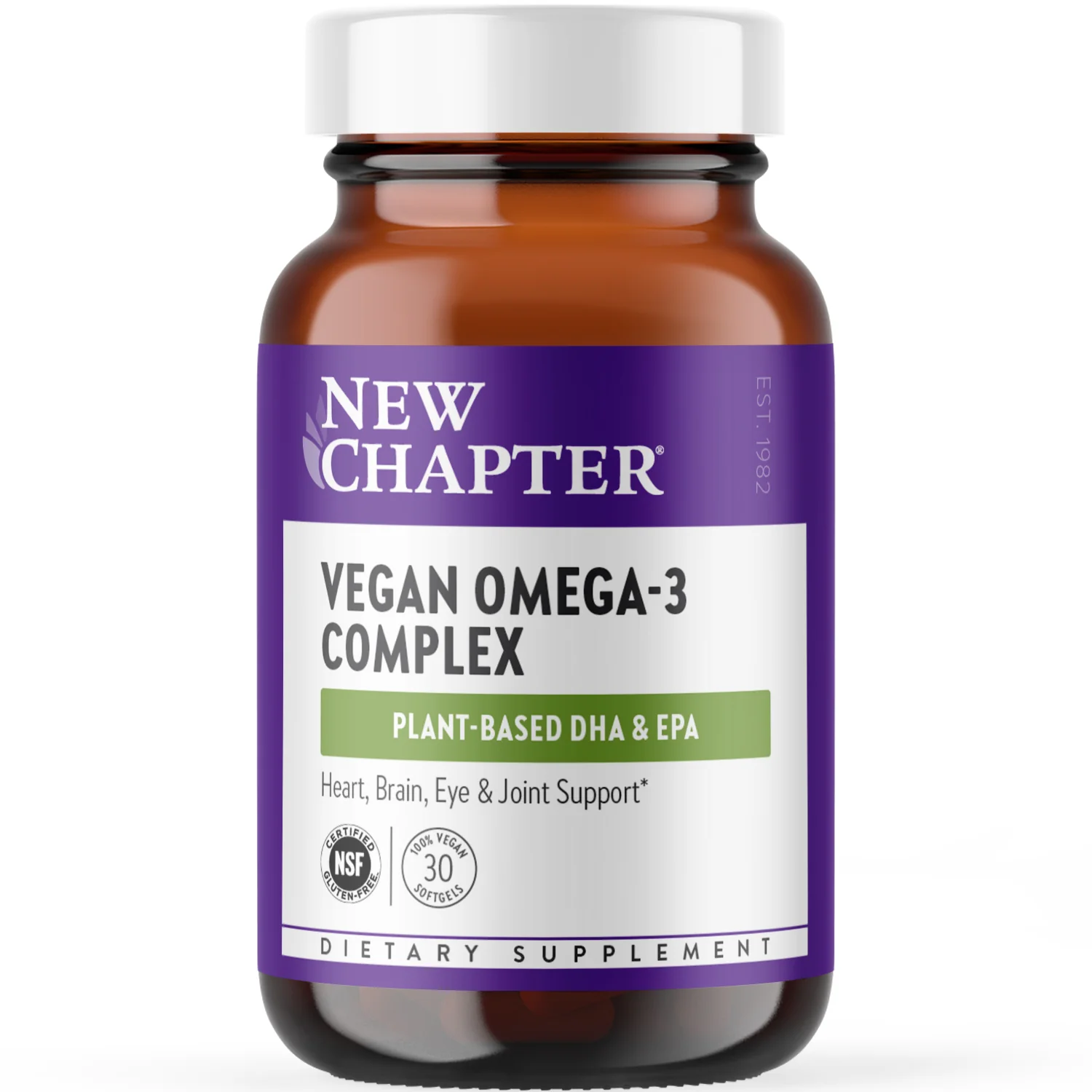 Specialty New Chapter Vegan Omega-3 Complex Vegan DHA EPA and DPA Supplement Durable