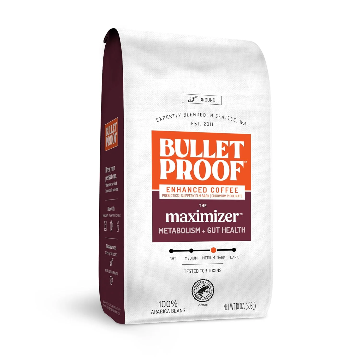 Powerful Bulletproof The Maximizer Ground Coffee 10 Ounces Clean Coffee with Prebiotics Dependable
