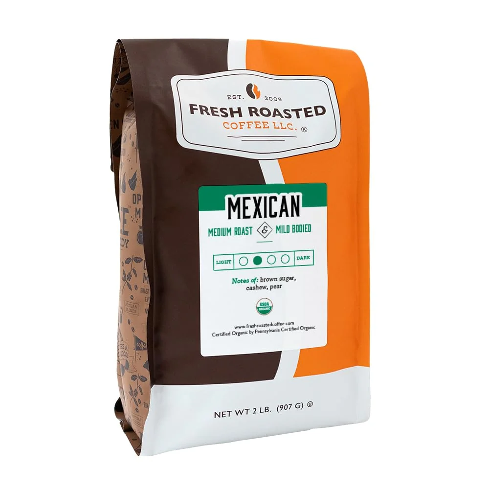 Optimized Fresh Roasted Coffee Organic Mexican Mold Myco 3rd Party Tested USDA Organic Kosher Medium Roast 2 lb 32 oz Ground Crafted
