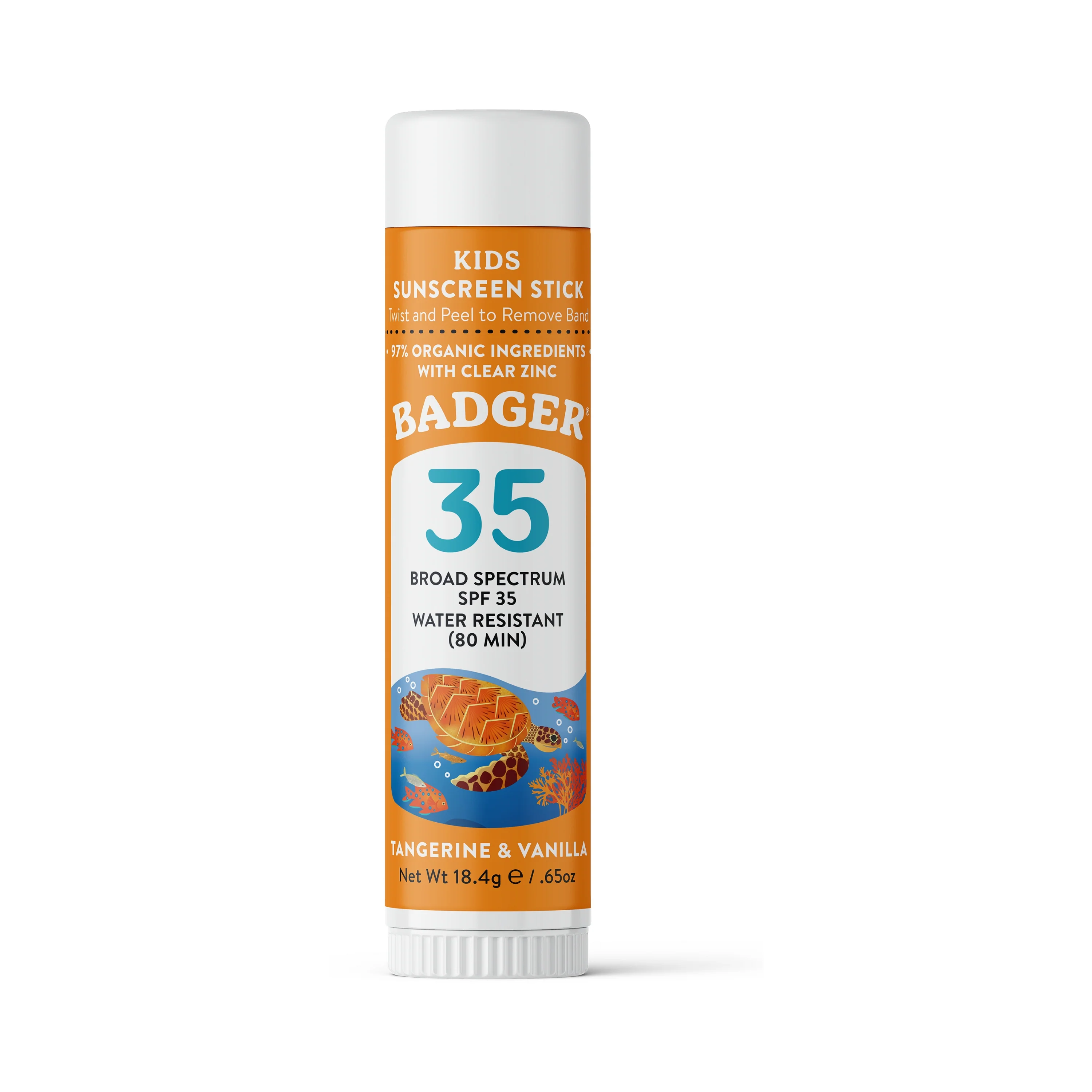 Powerful Badger Balm Kids Mineral Sunscreen Face Stick SPF 35 Secure