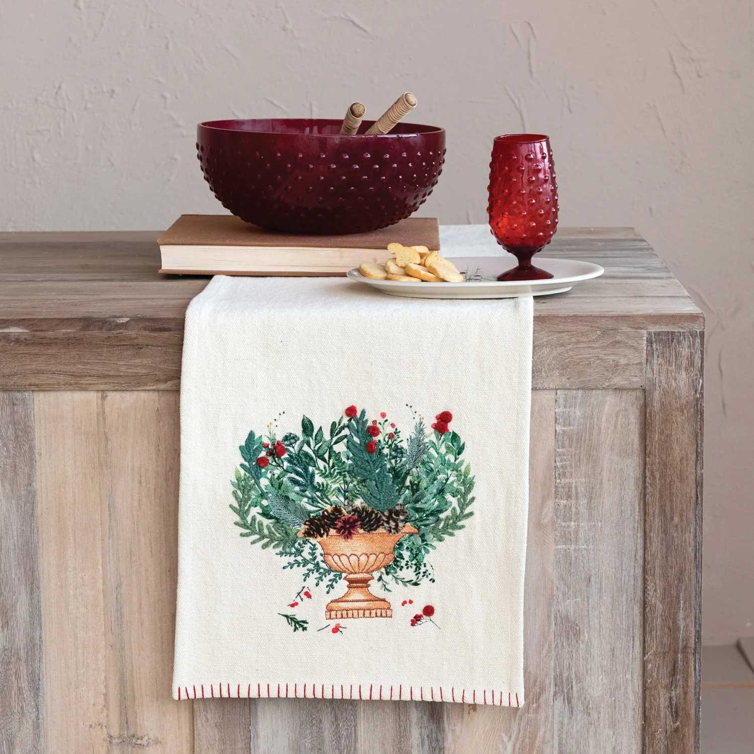 Carefully Designed 72 Floral Urn Canvas Printed Runner Selected