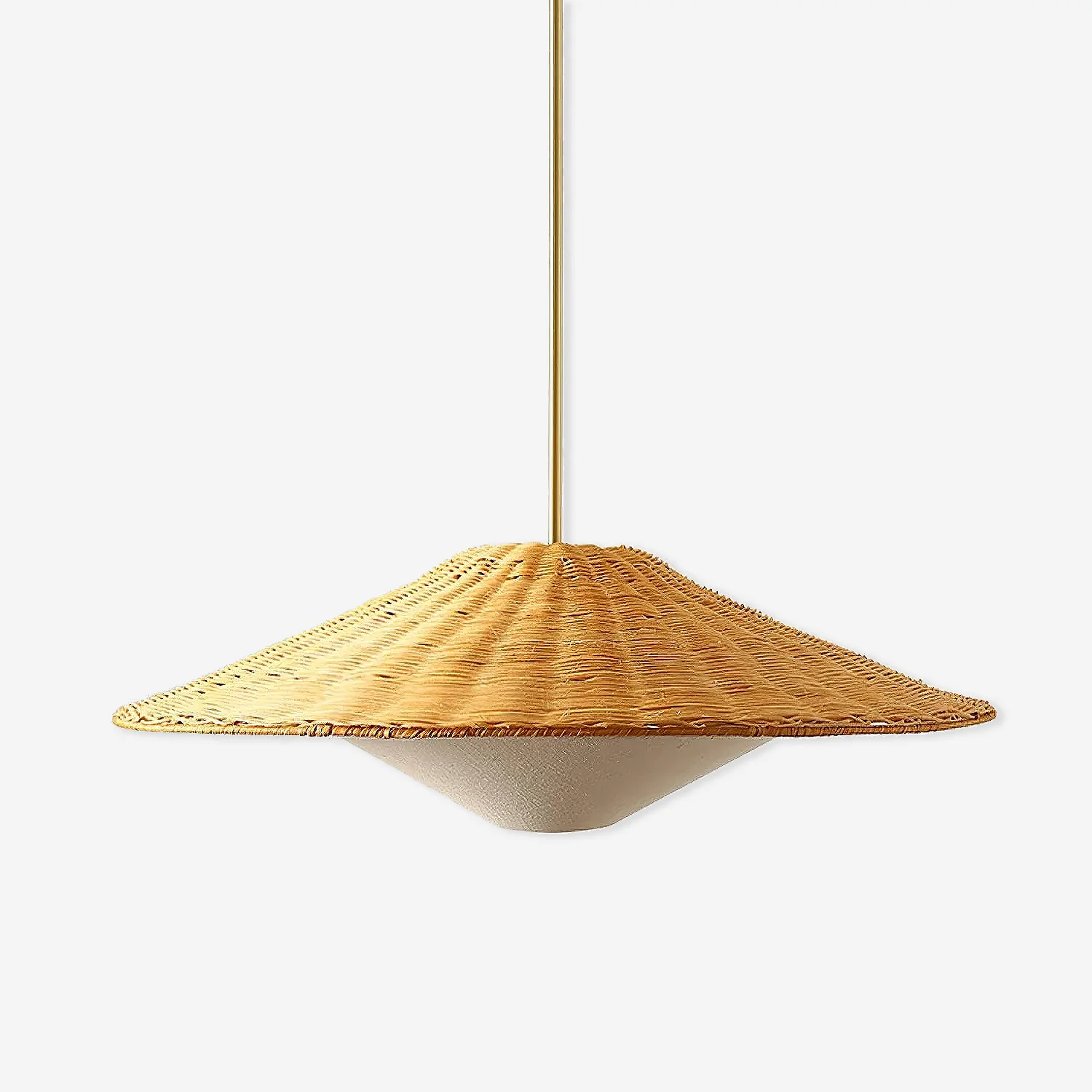 Elegant Rattan Hat Pendant Light Traditional