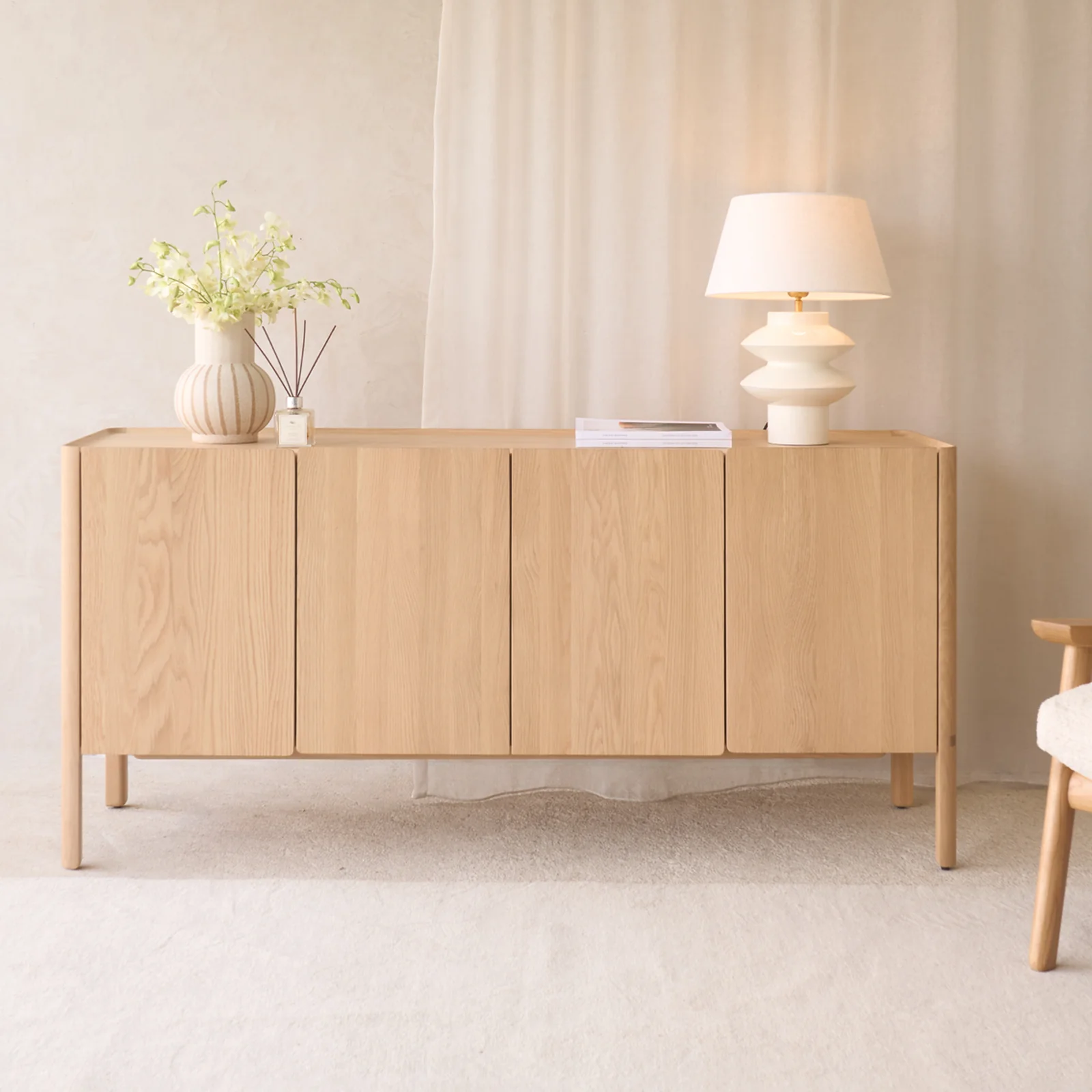 Authentic Nell Sideboard Blonde Oak 160cm Trendy