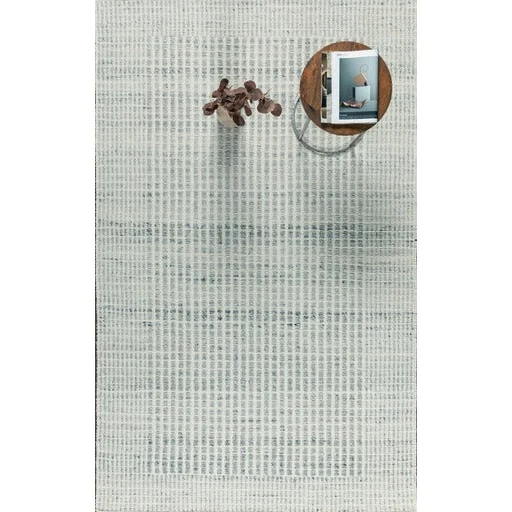 Traditional VESLEY HAND WOVEN RUG IVORY SILVER 5X8 Premium