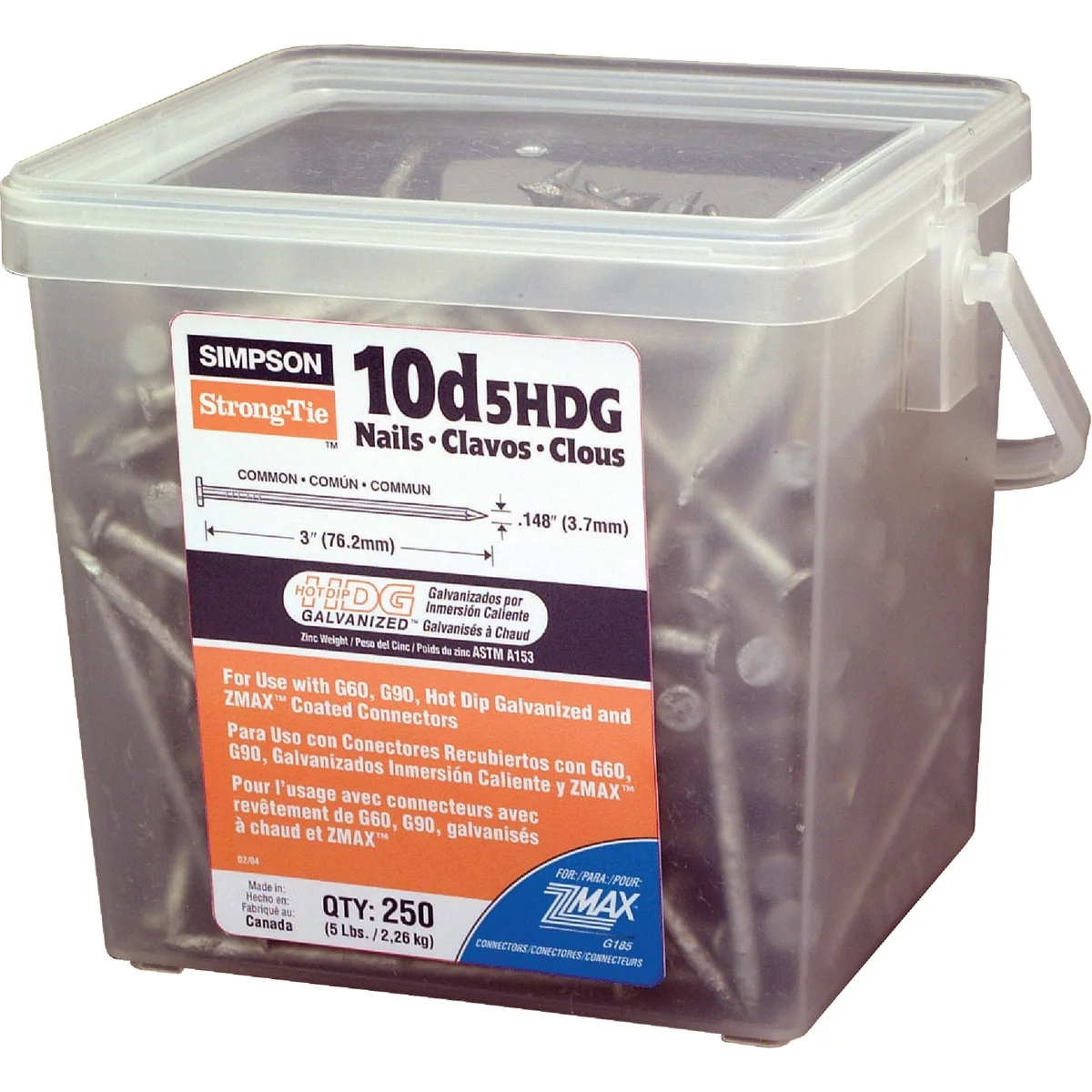 Professional Simpson Strong-Tie 10d x 3 In. 9 ga Hot Dipped Galvanized Common Nails 250 Ct. 5 Lb. Responsible