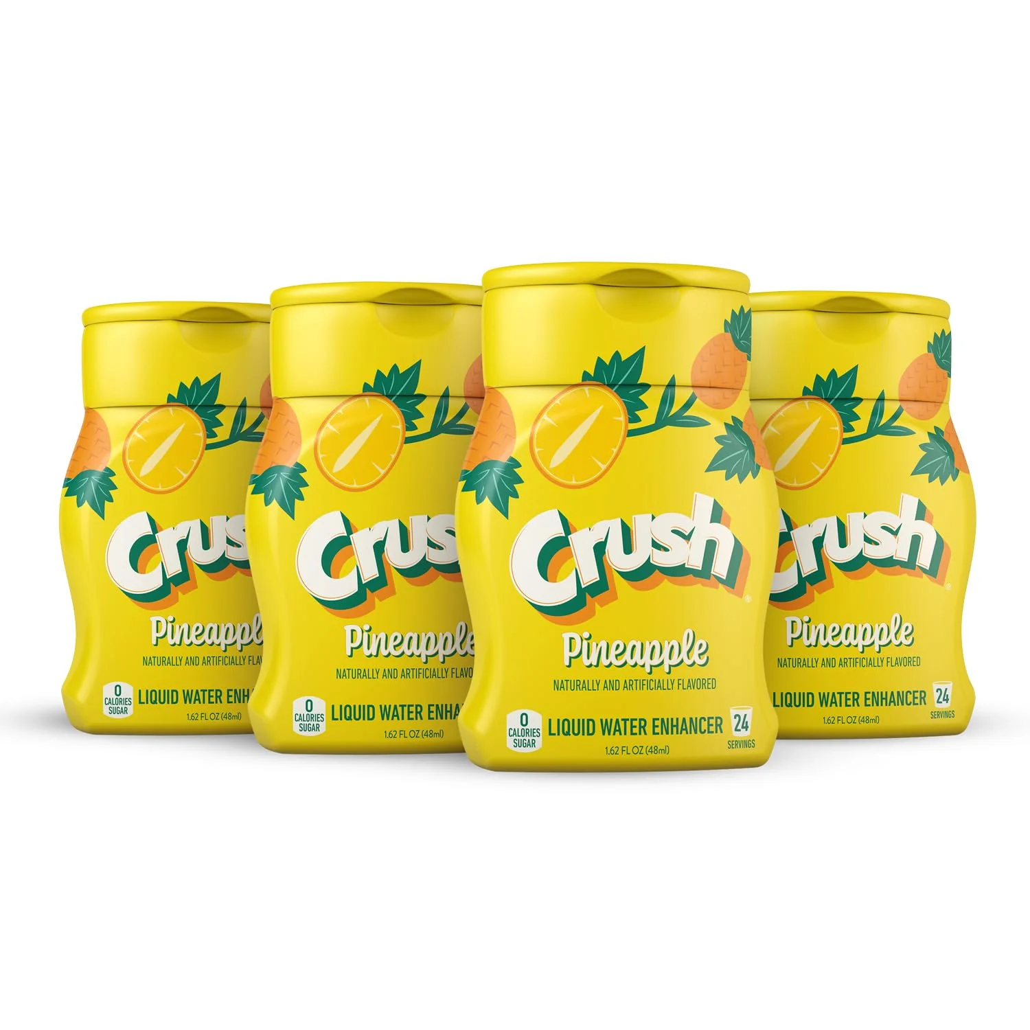 Sophisticated Crush Pineapple Liquid Water Enhancer – New Better Taste 4 Bottles Makes 96 Flavored Water Drinks – Sugar Zero Calorie Genuine