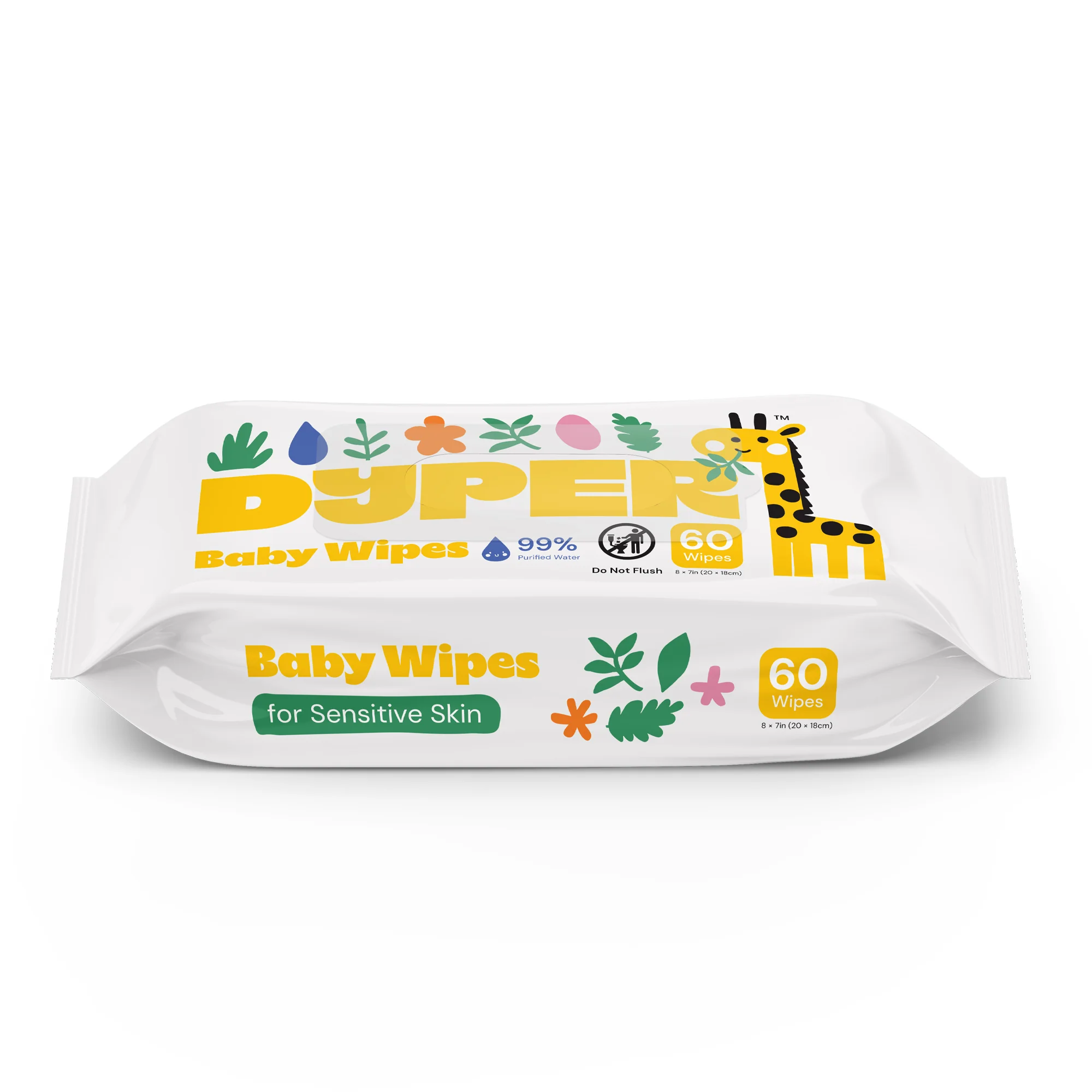 Authentic DYPER Baby Wipes for Sensitive Skin Natural