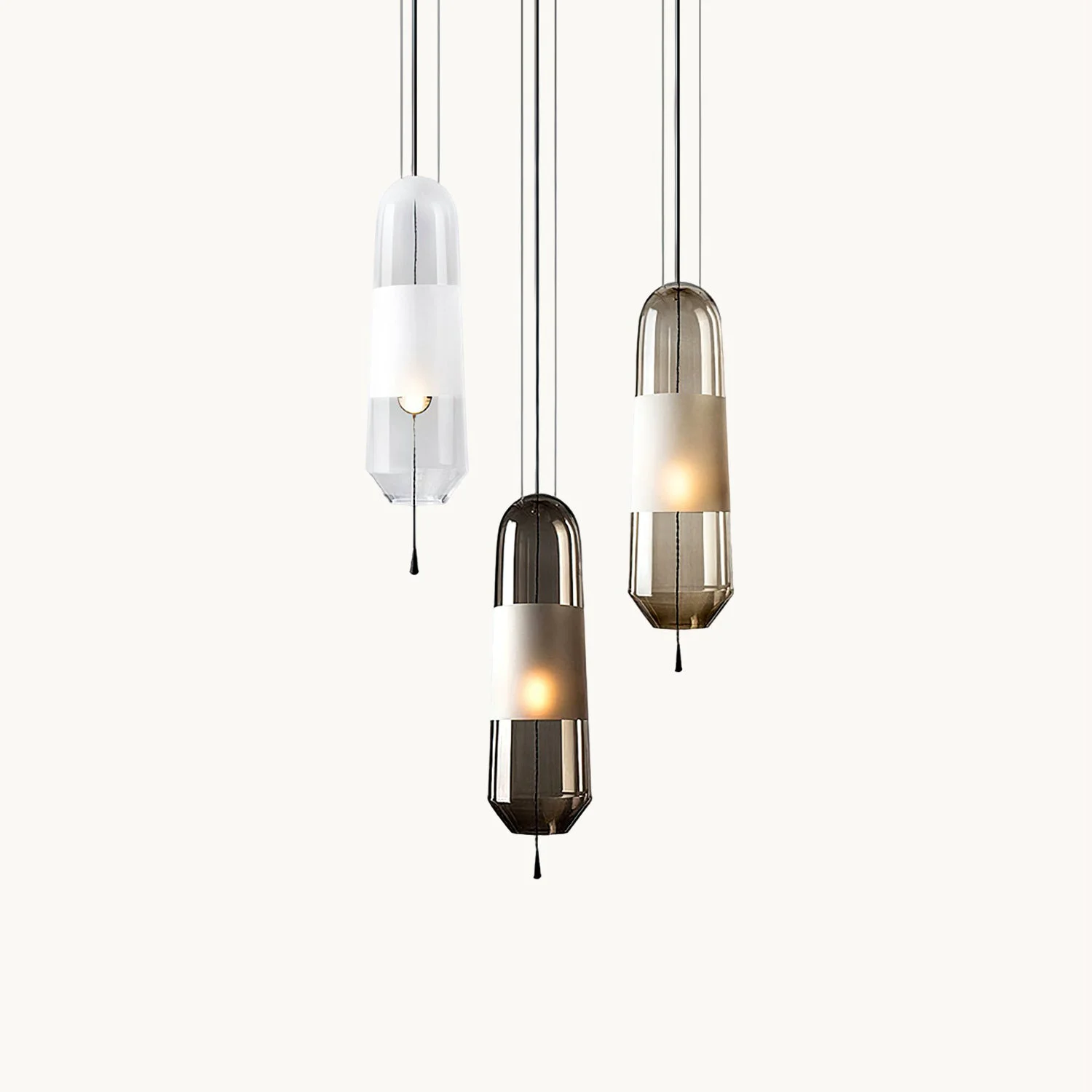 Fine Crafted Capsule Glass Pendant Light Superior