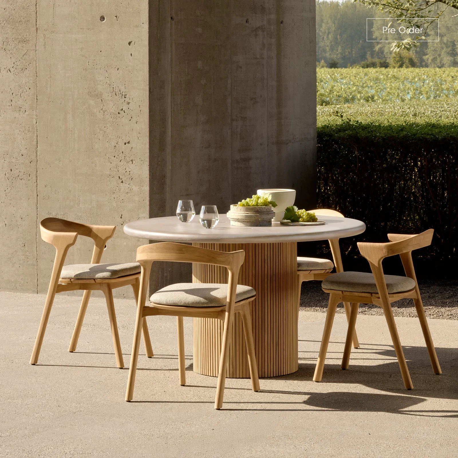Unique Roller Max Outdoor Dining Table Concrete Teak Innovative