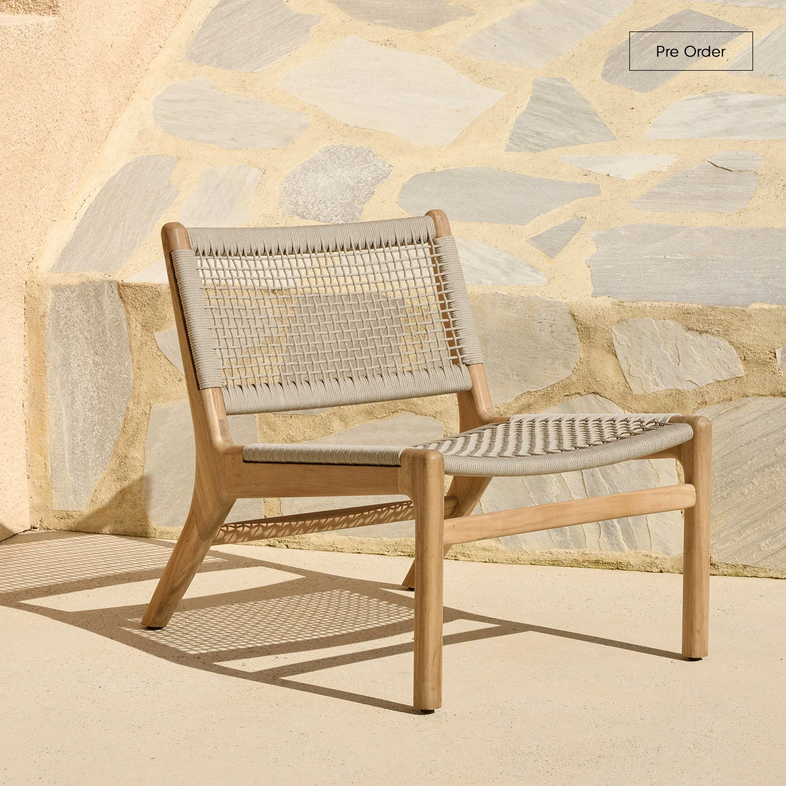 Casual Jack Woven Outdoor Lounge Chair Beige 63cm Quality