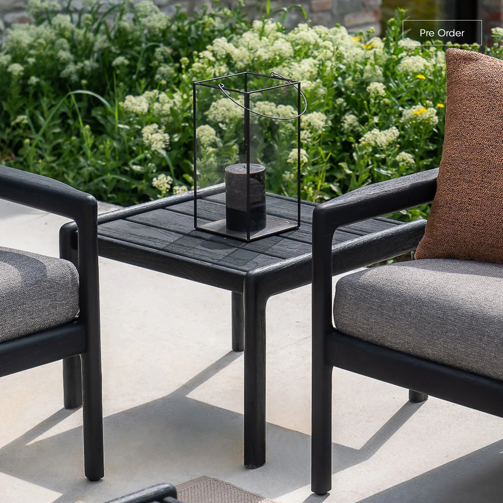 Responsible Jack Outdoor Side Table Teak - Black 54cm Environmentally Friendly