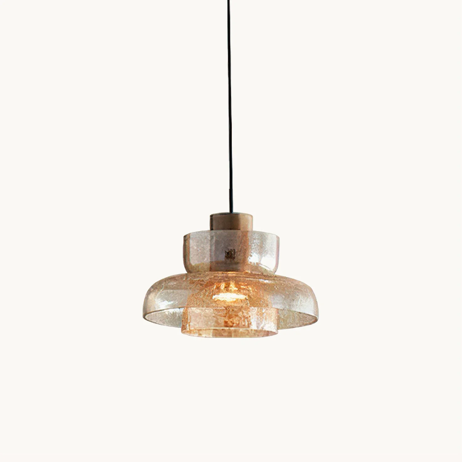 Original Glacier Crackle Glass Pendant Lamp Easy-to-Use