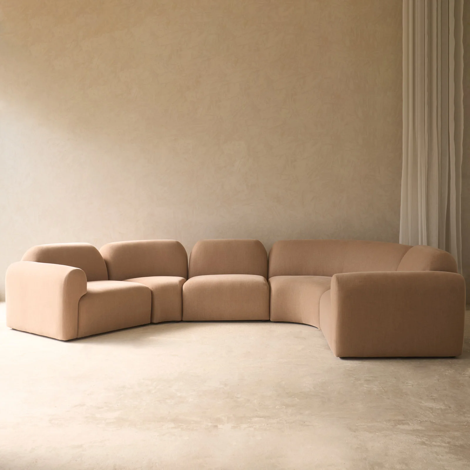 Fine Bulky Modular Sofa 5 Seater - Sepia 370cm Versatile