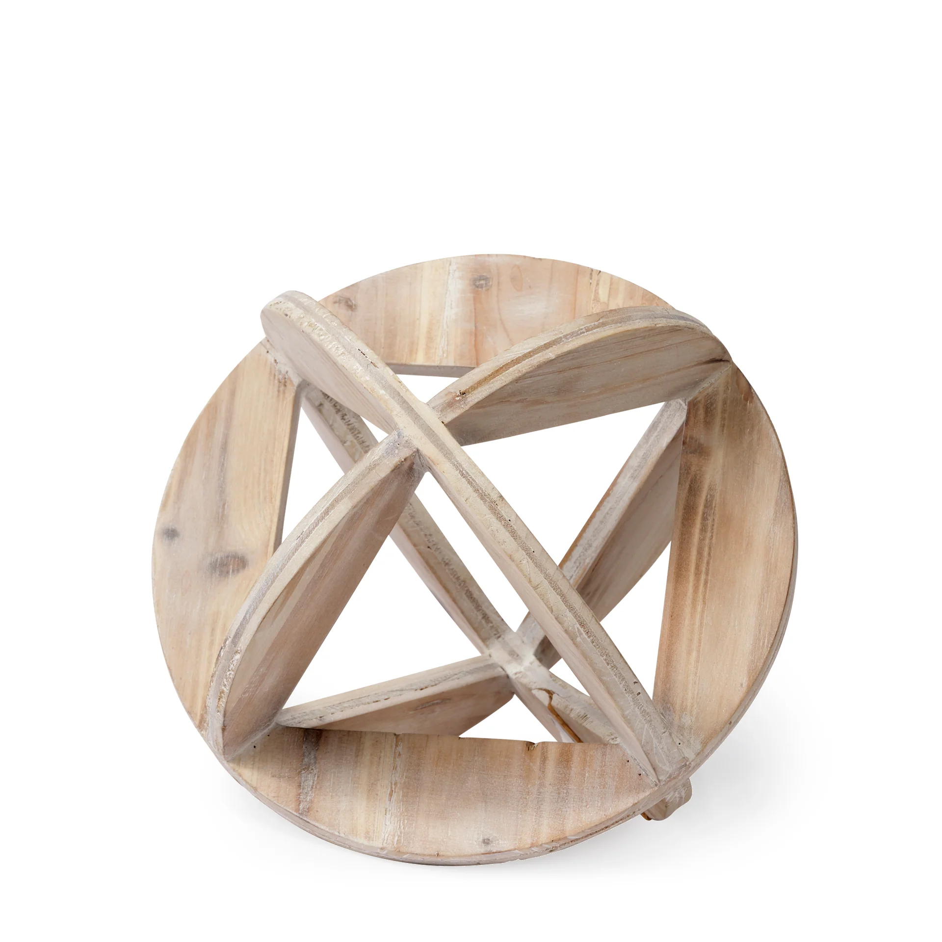 World-Class Bellatrix I Small Natural Decorative Wooden Sphere Top-Quality