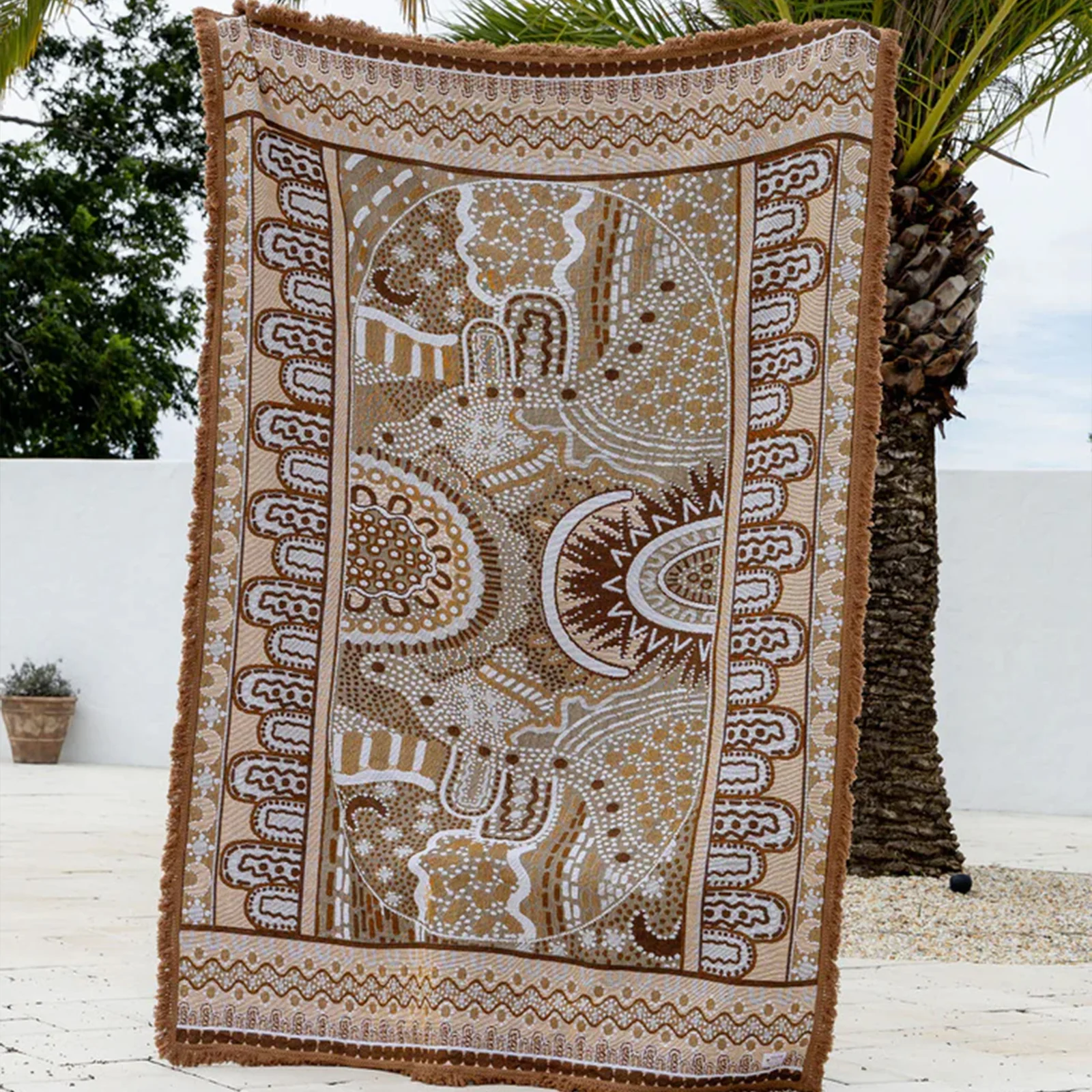 Excellent Cotton Throw Brown Alkira 220cm Durable