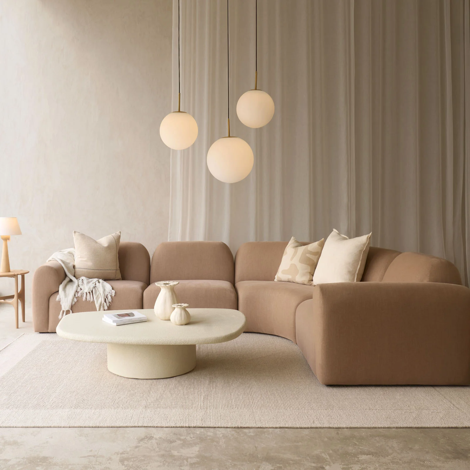 Carefully Designed Bulky Corner Modular Sofa Sepia 308cm Crafted