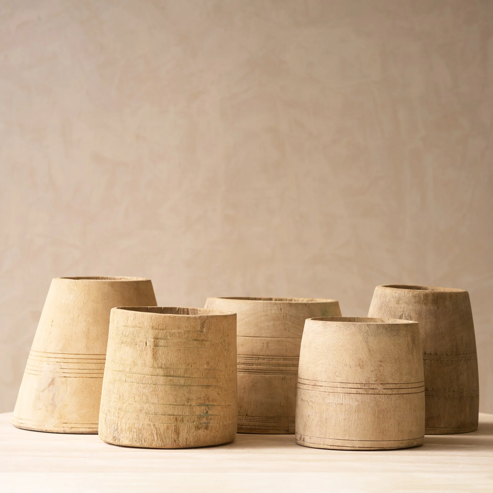Original Vintage Wooden Pot Enhanced