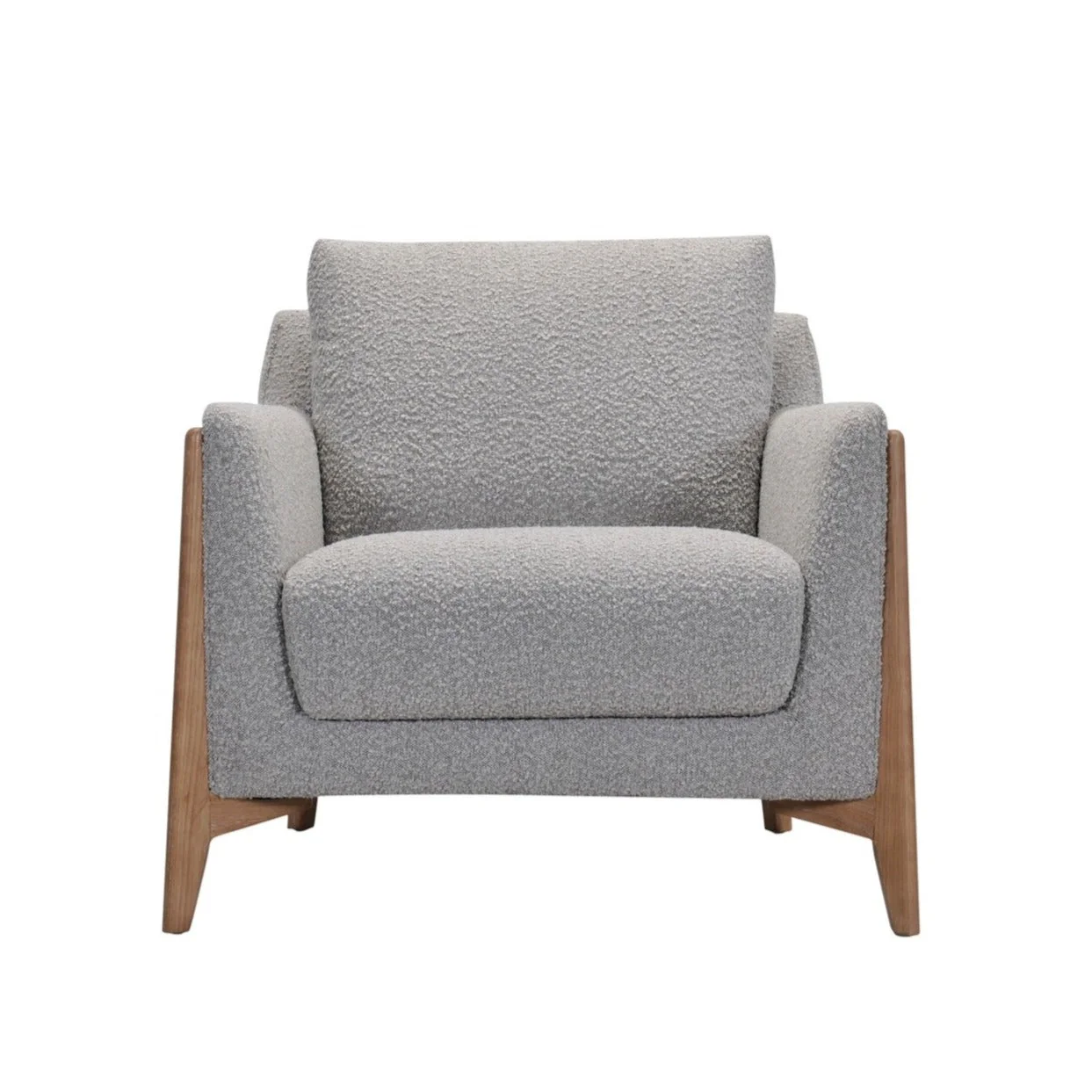 Elegant Molly Boucle Accent Chair - Grey Authentic