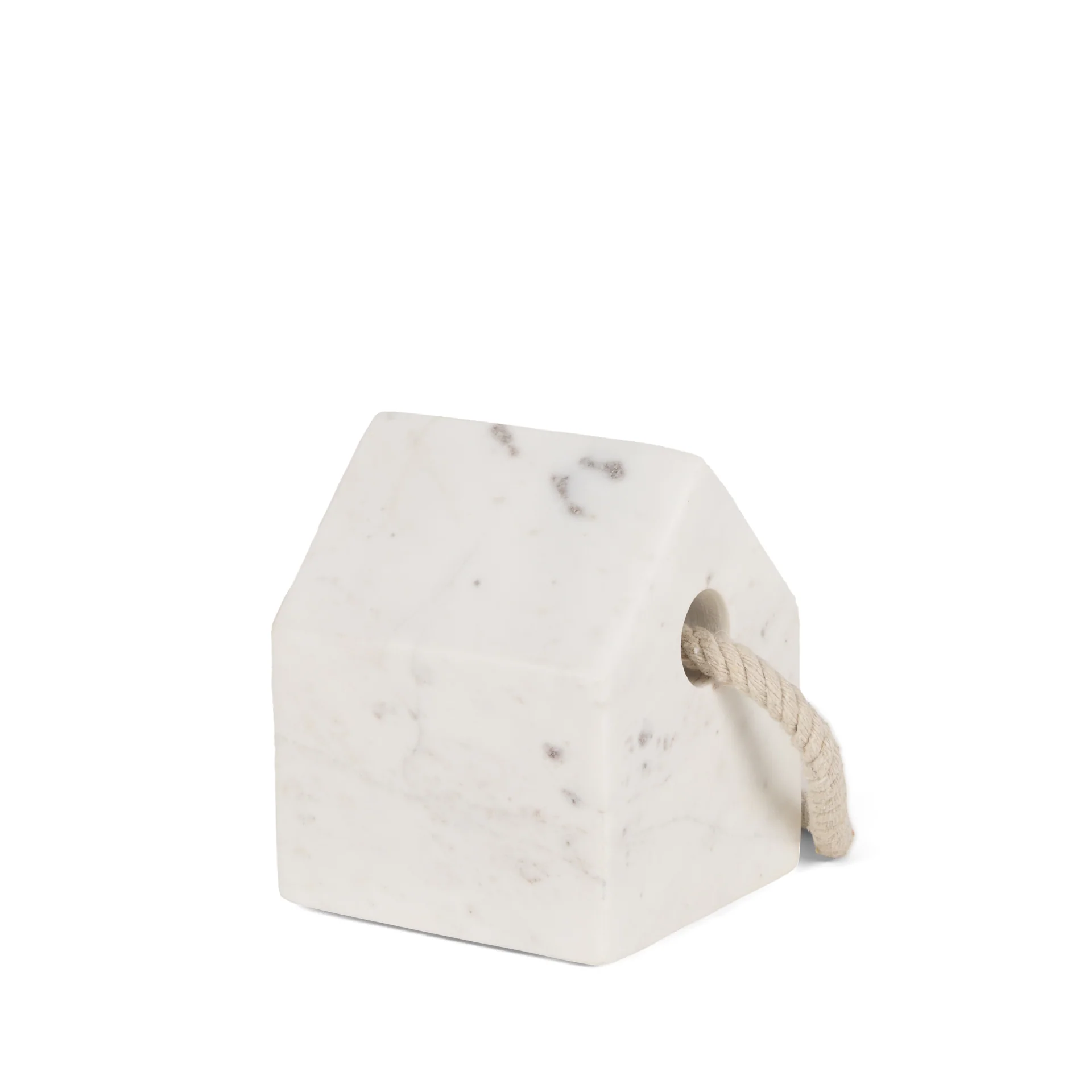 Smooth Raena White Marble House Door Stopper Fine Crafted