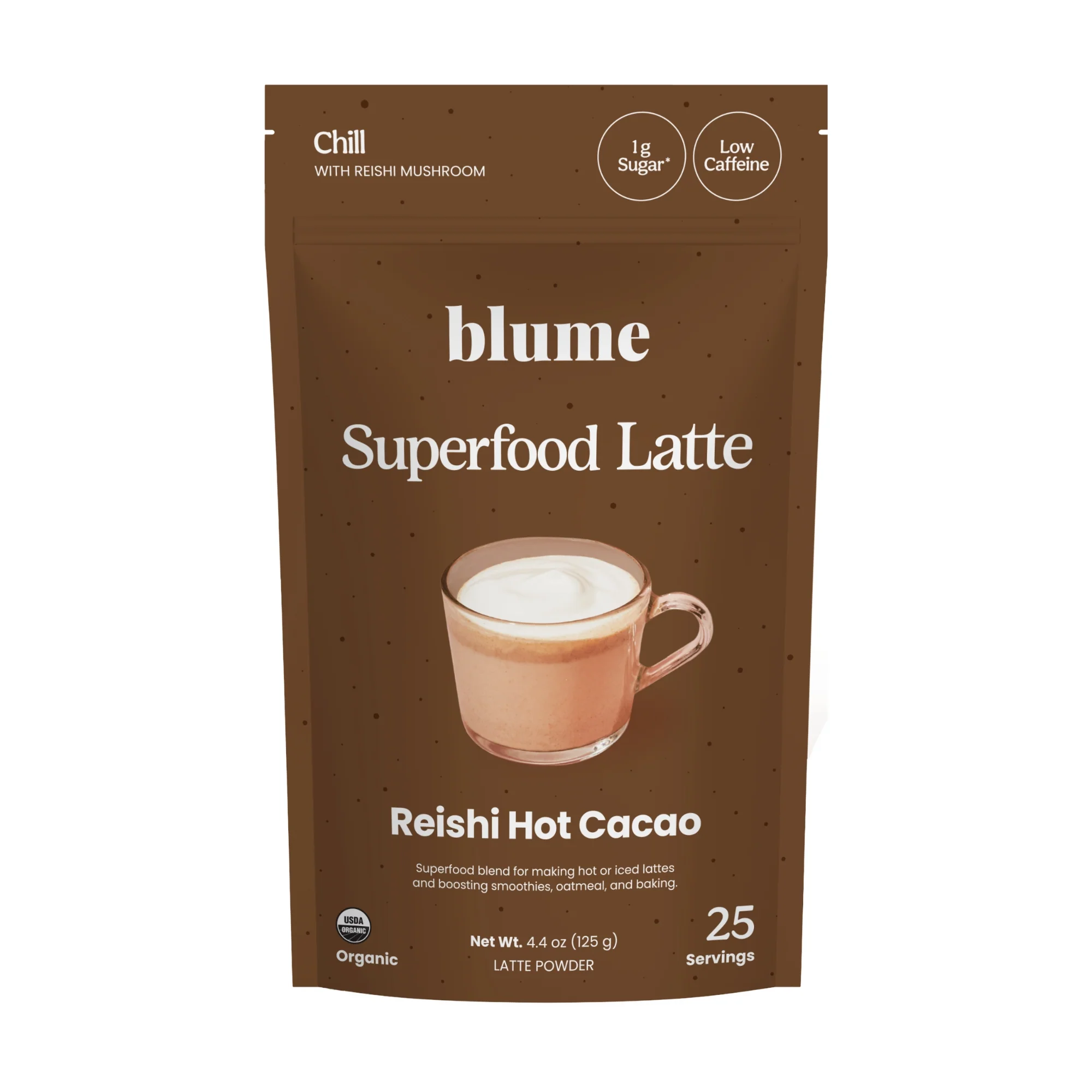 World-Class blume Organic Reishi Hot Cacao Latte Powder Advanced
