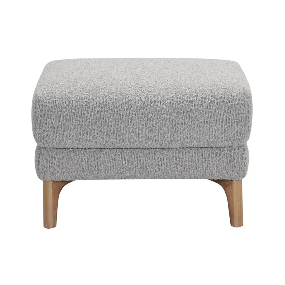 Eco-Friendly Molly Boucle Ottoman - Grey Artisan