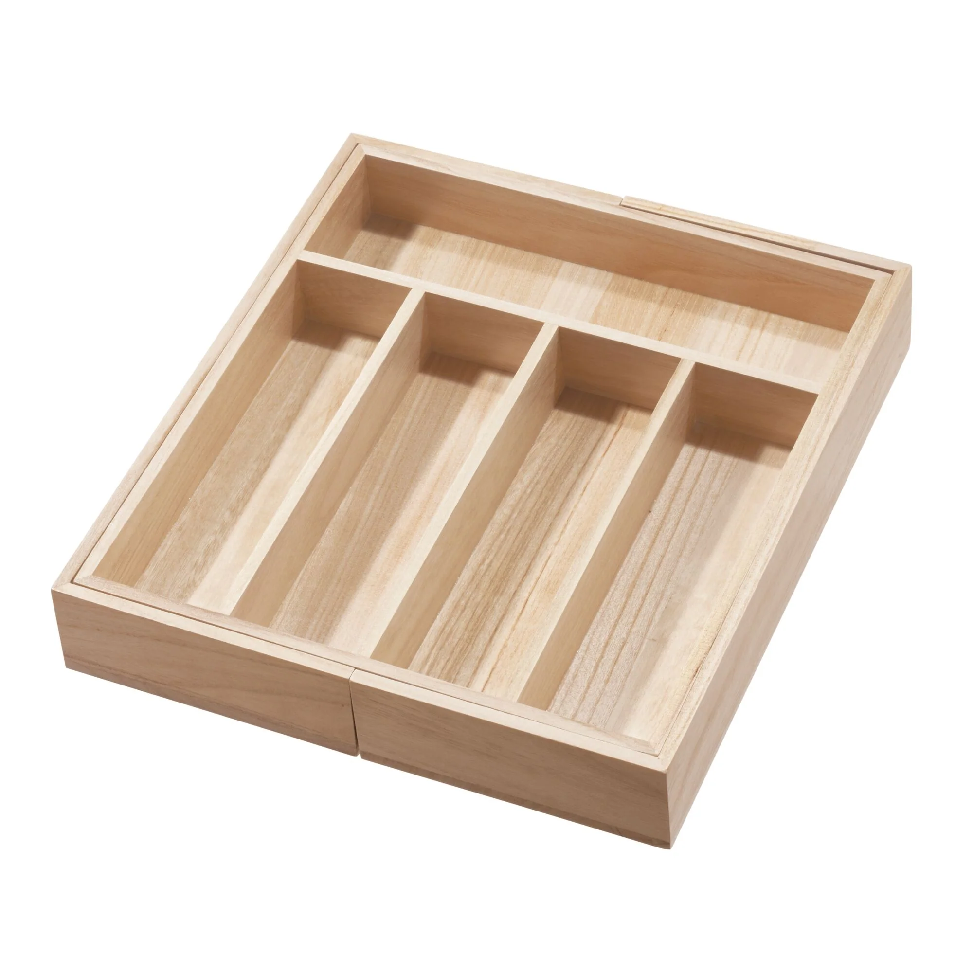 Effective iDesign Expandable Wood Cutlery Tray Verified