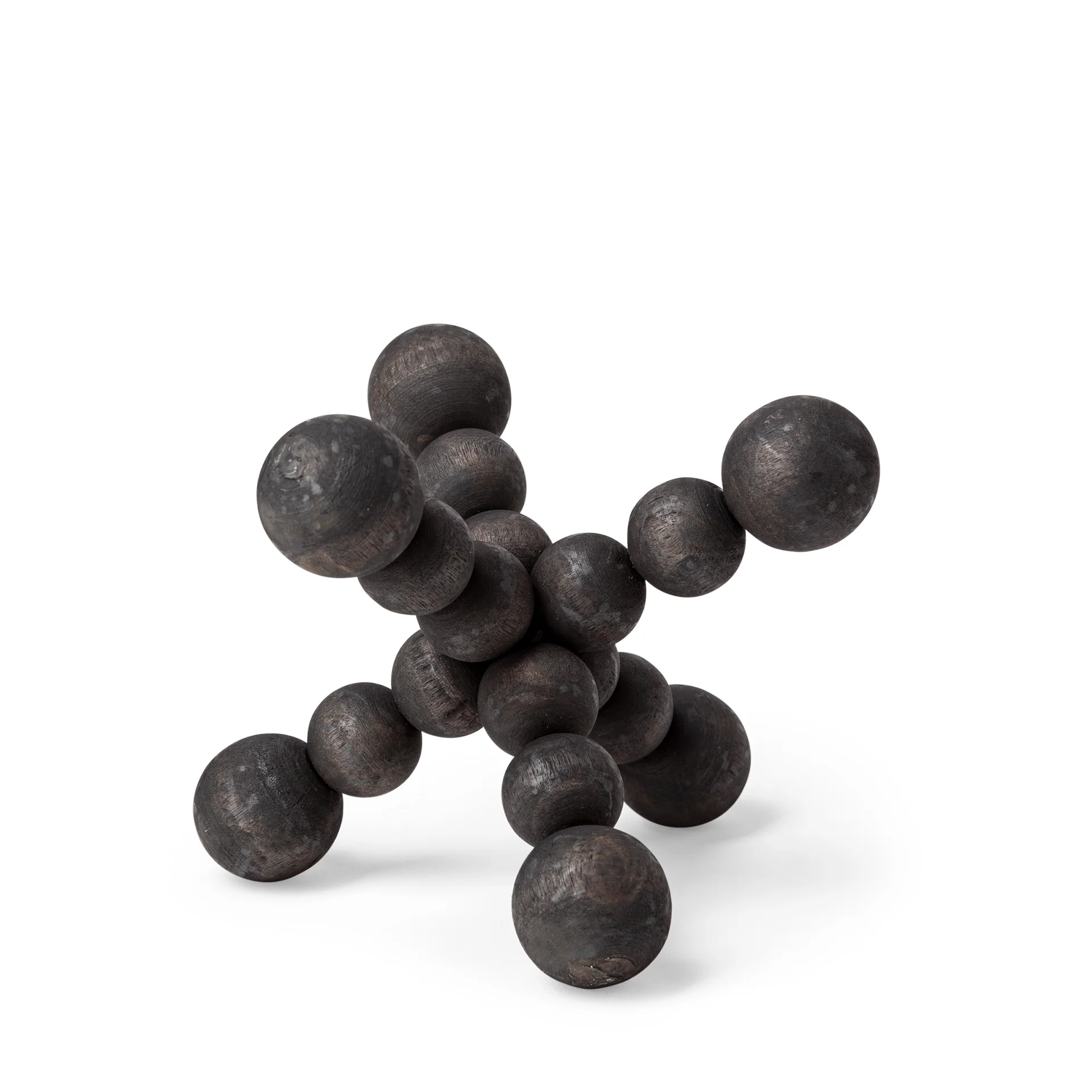 Healthy Carollan I Small 7L x 7W Black Geometric Wood Ball Jack Optimized