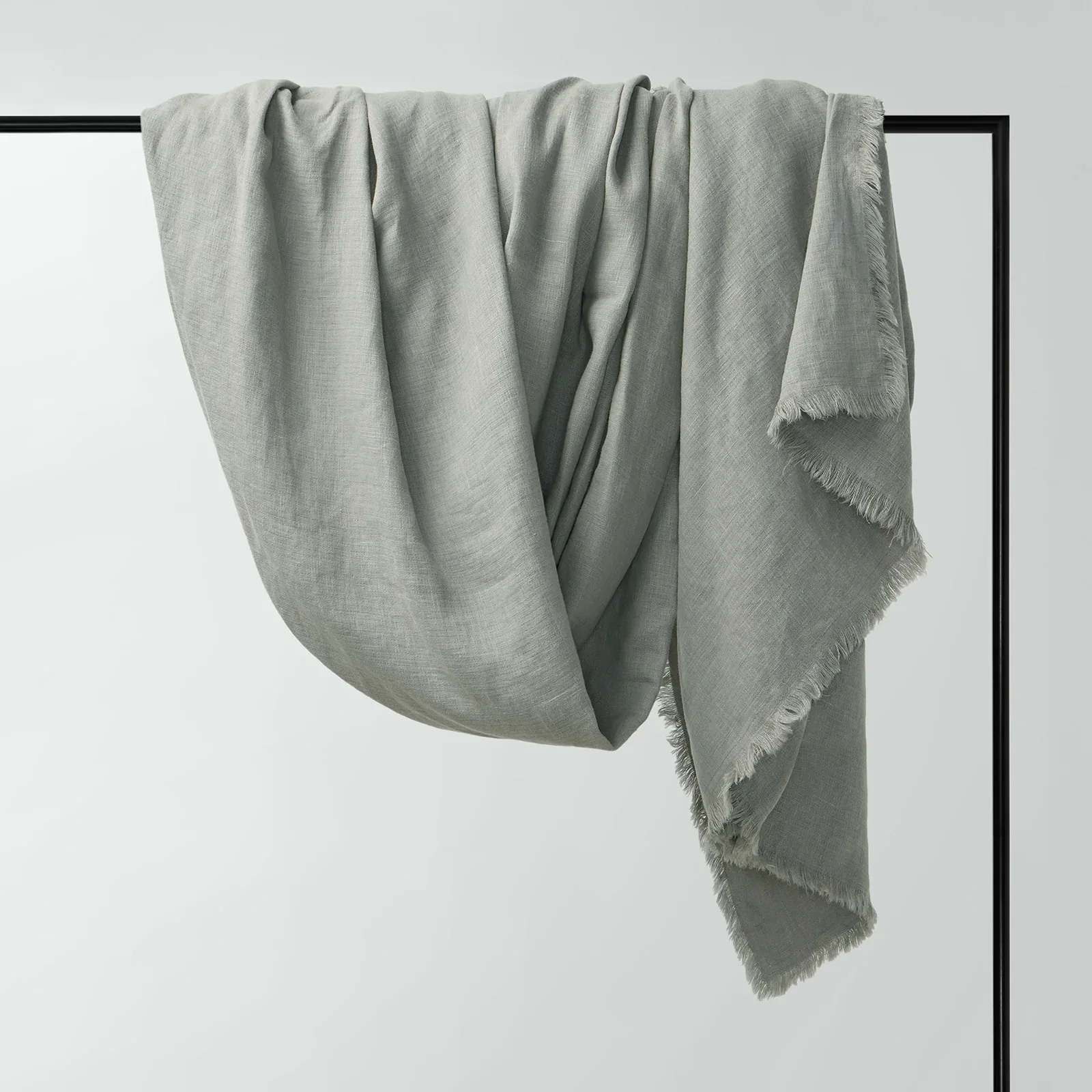 Traditional Freya Linen Throw Stone Long-Lasting
