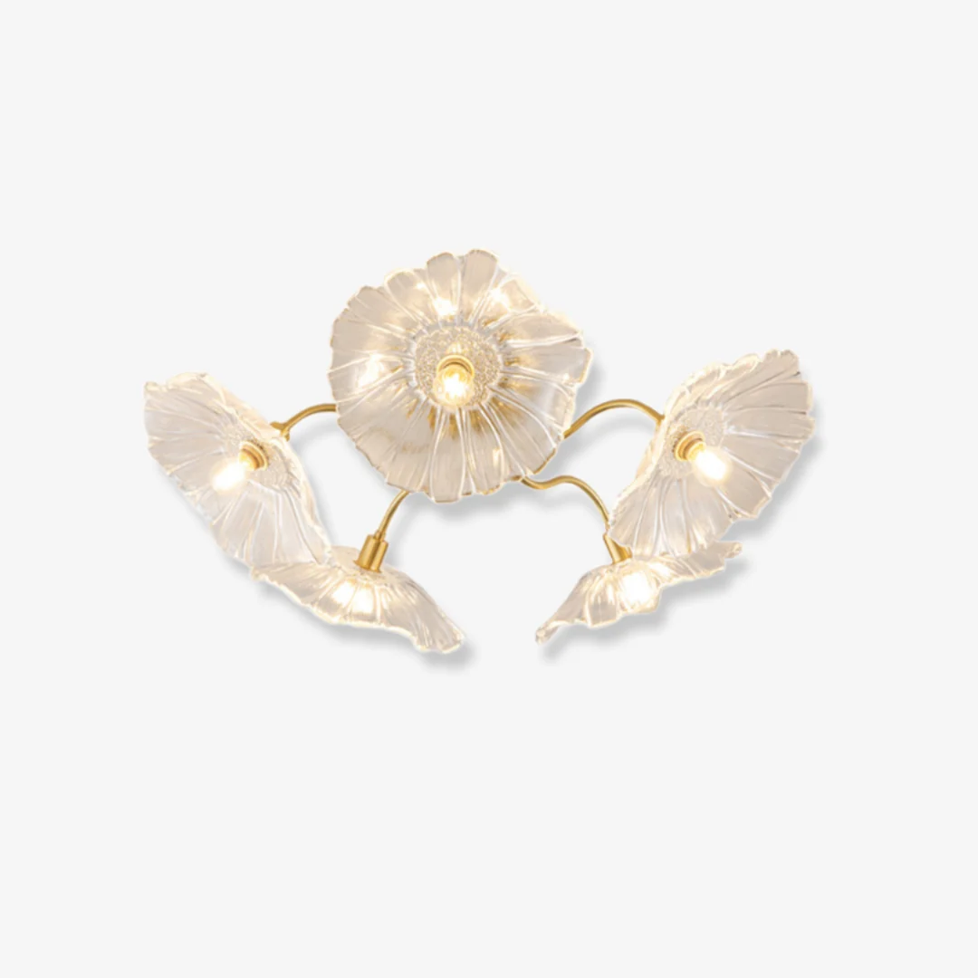 Clean Lotus Glass Ceiling Light Smooth