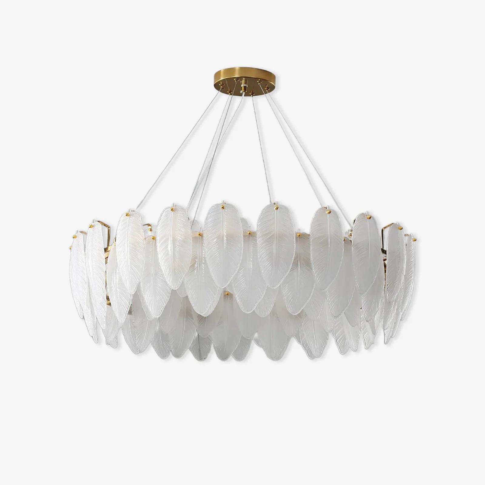 Responsible Glass Feather Chandelier Casual
