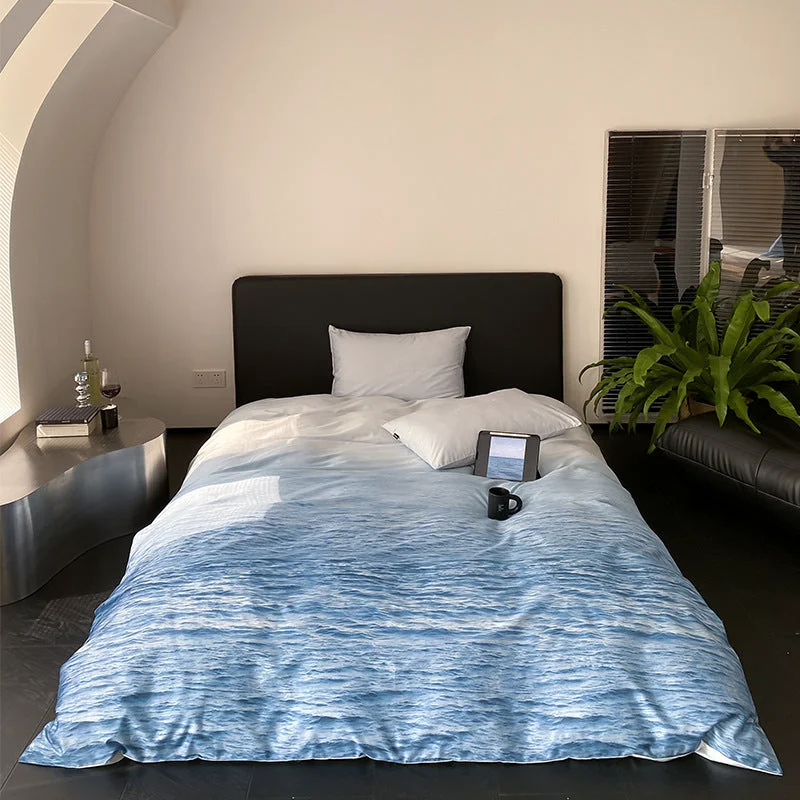 User-Friendly Oceanic Breeze Bedding Set Solid