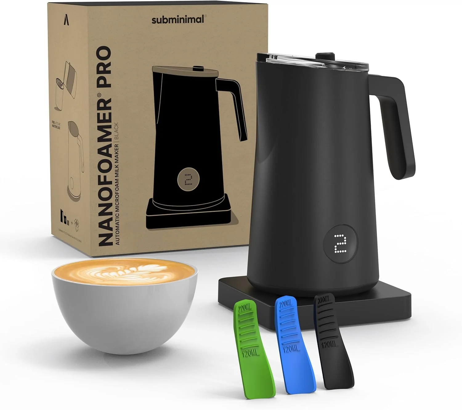 Lightweight Subminimal NanoFoamer Pro Gen-2 – Hands- Microfoam Milk Maker for Cafe-Quality Foam Elite