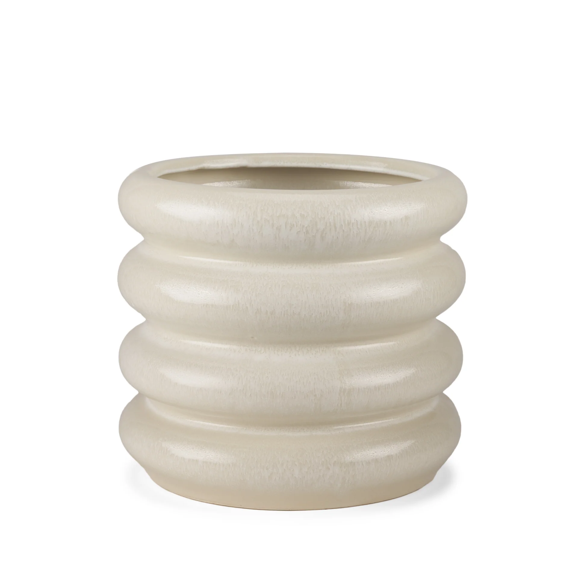 Eco-Friendly Twyla Short Cream Glazed Floor Vase Easy-to-Use