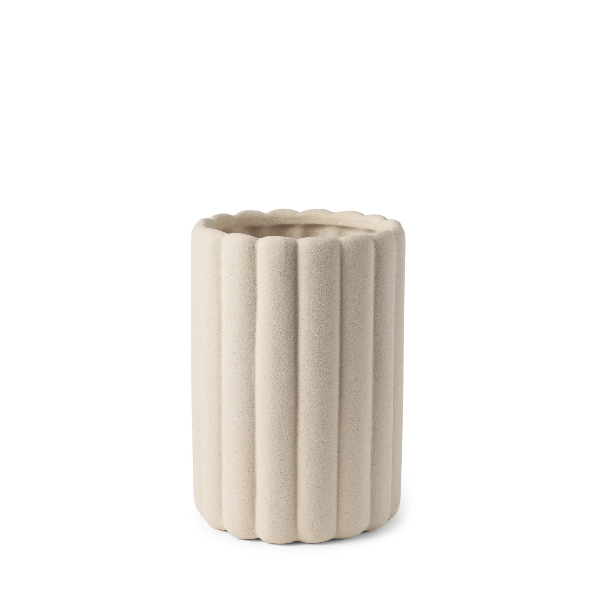 Excellent Mira Tall Textured Blush Beige Fluted Ceramic Vase High-Performance