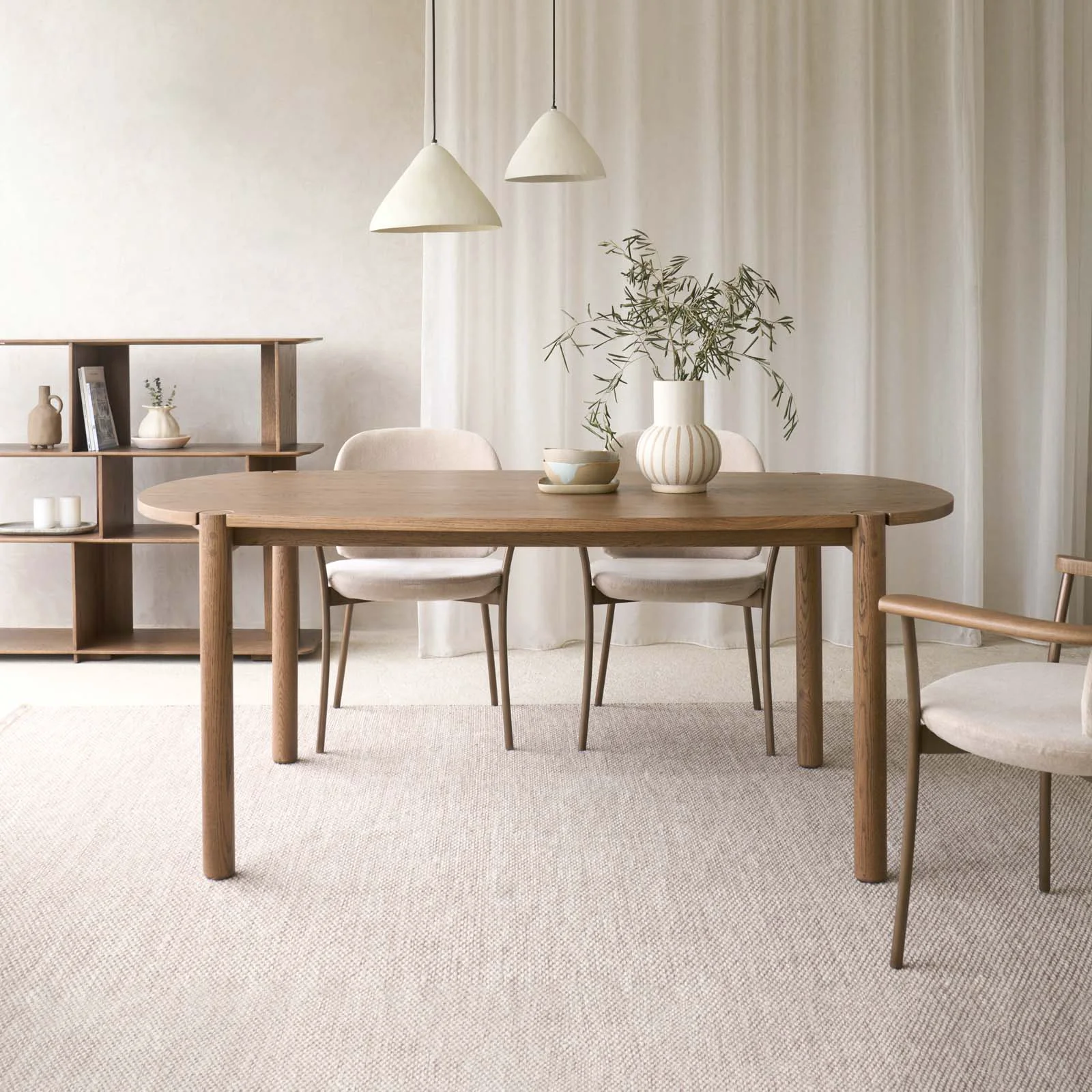 Traditional Cove Dining Table Latte Oak Soft