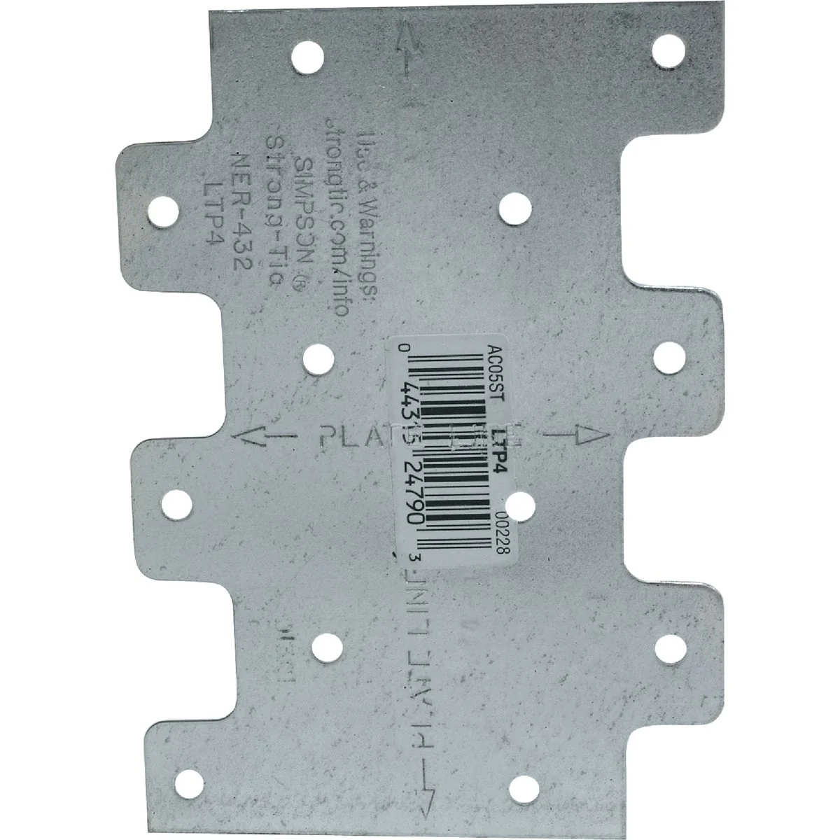 Original Design Simpson Strong-Tie 3 in. W x 4 1 4 in. L. Galvanized Steel 20 Gauge Tie Plate Practical