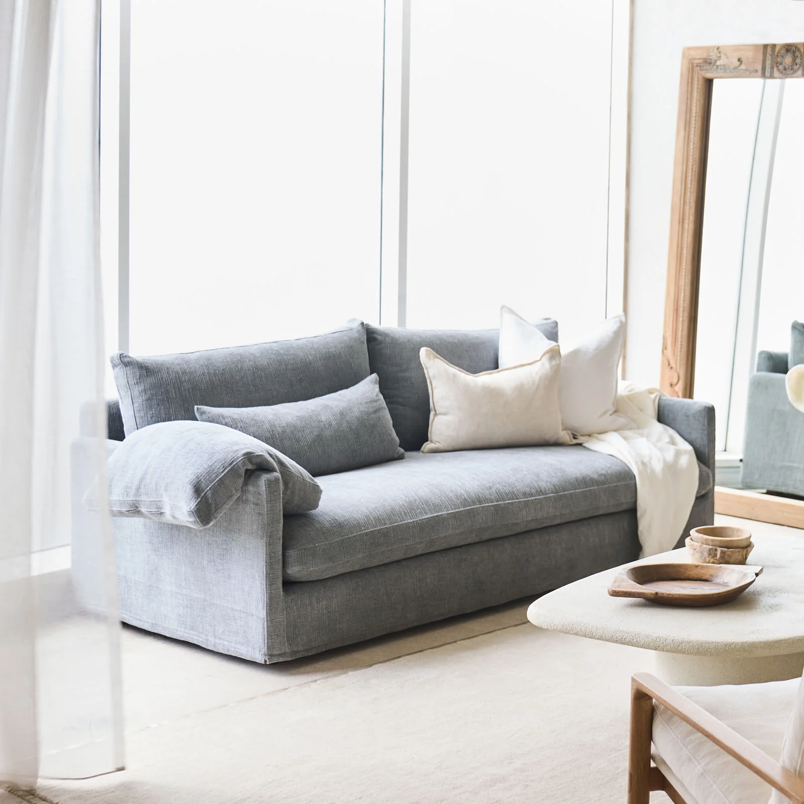 Casual Island Fabric Sofa Gunmetal Exceptional