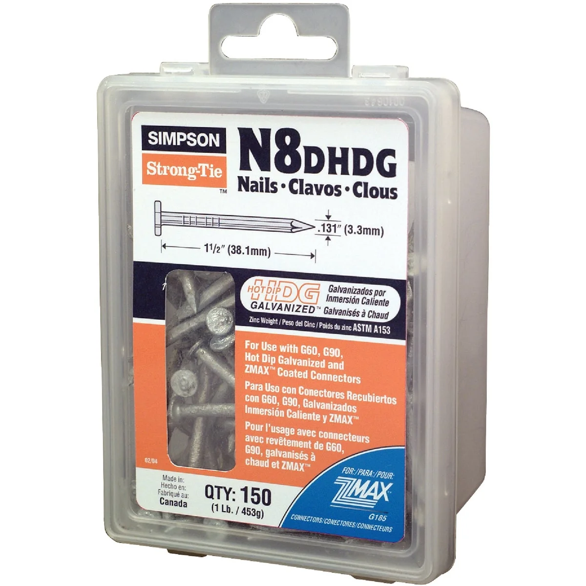 Authentic Simpson Strong-Tie 8d x 1-1 2 In. 10 ga Hot Dipped Galvanized Joist Nails 150 Ct. 1 lb Unique