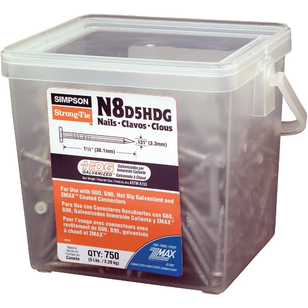 Detailed Simpson Strong-Tie 8d x 1-1 2 In. 10 ga Hot Dipped Galvanized Joist Nails 750 Ct. 5 lb Authentic