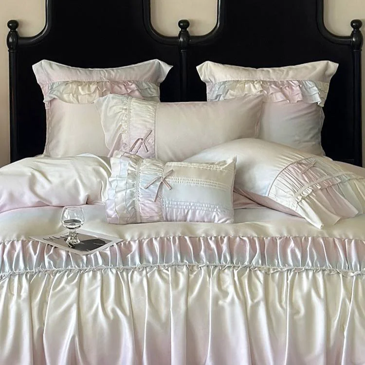 Traditional Watercolor Rainbow Bedding Set Crafted