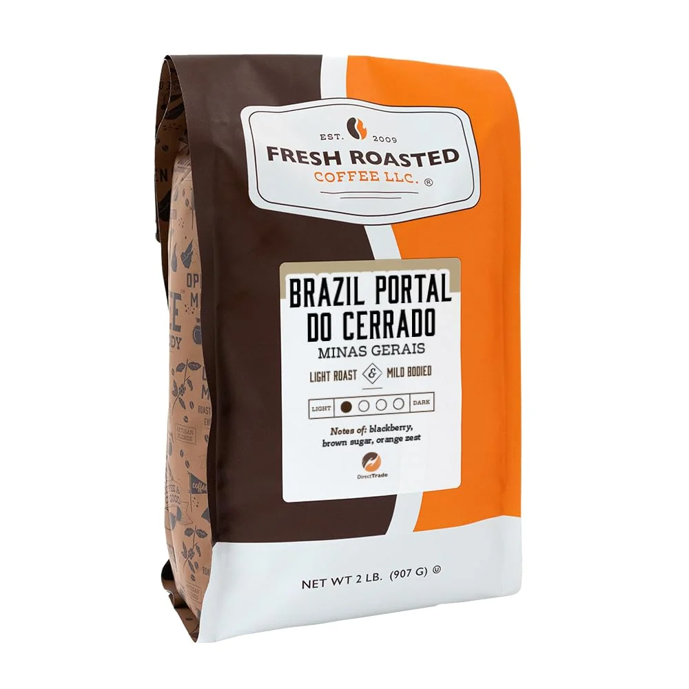 Prestigious Fresh Roasted Coffee Brazil Minas Gerais 2 lb 32 oz Light Roast Kosher Ground Green