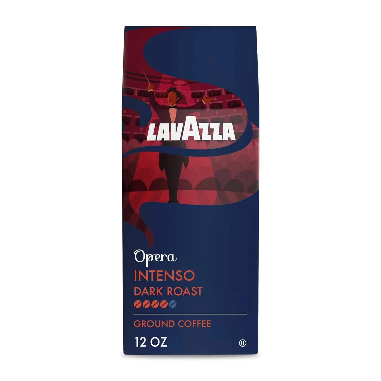 Premium Lavazza Opera Intenso Ground Coffee 12oz Bag Dark Roast Bold and Balanced Taste Intensity 4 5 Arabica and Robusta I for Drip Brewers Expertly Made