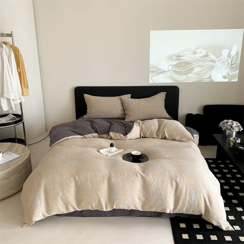 Green Vintage Cat Bedding Set Organic