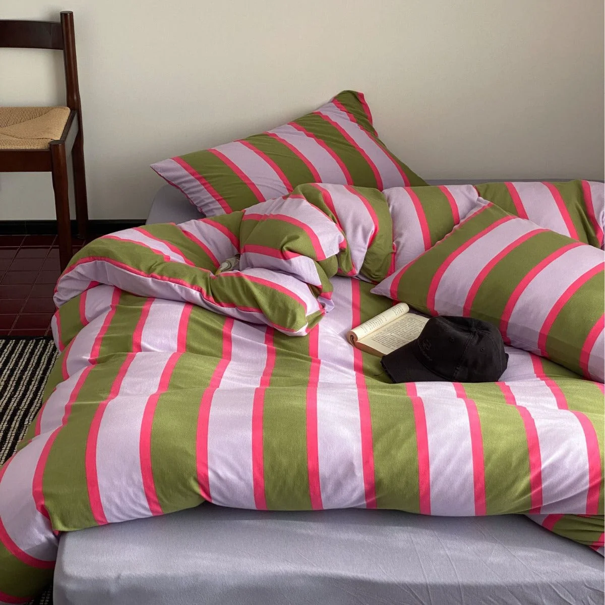Convenient Lively Shades Cotton Bedding Set Premium