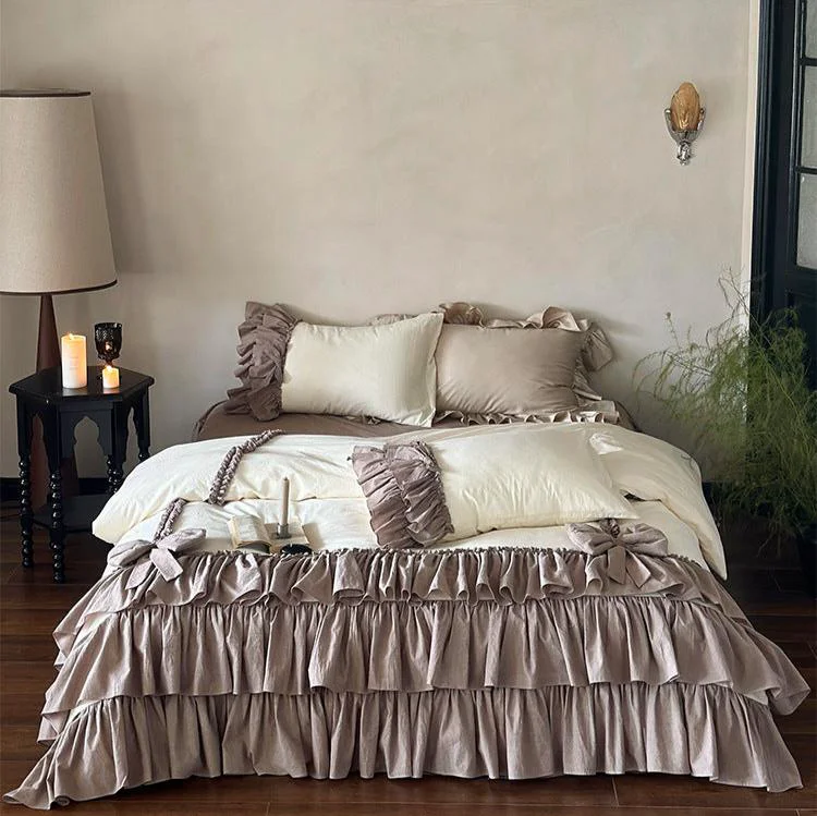 Verified Taro Crepe Bedding Set Natural