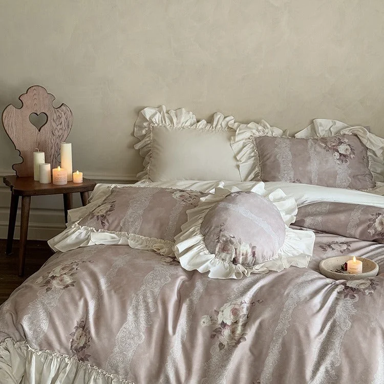 Reusable Majestic Ruffle Bedding Set High-End