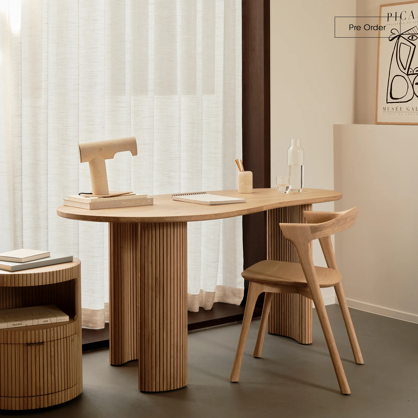 High-Grade Boomerang Desk Oak High-Quality